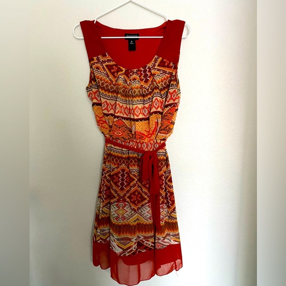 Enfocus Studio Dresses & Skirts - Aztec Print Dress Burnt Orange Fully Lined Dress, Size 10